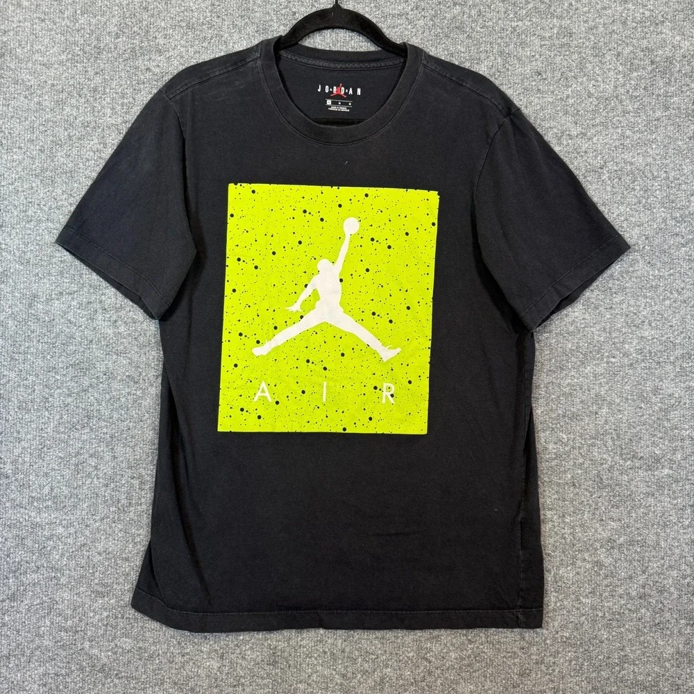 Jordan Shirt Mens Medium Green Speckle Short Sleeve Crewneck‎ Tshirt Jumpman